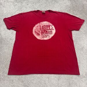 Coastal Classic Vintage Leroy's Board Shops Graphic T-Shirt Mens XXL Red Skater